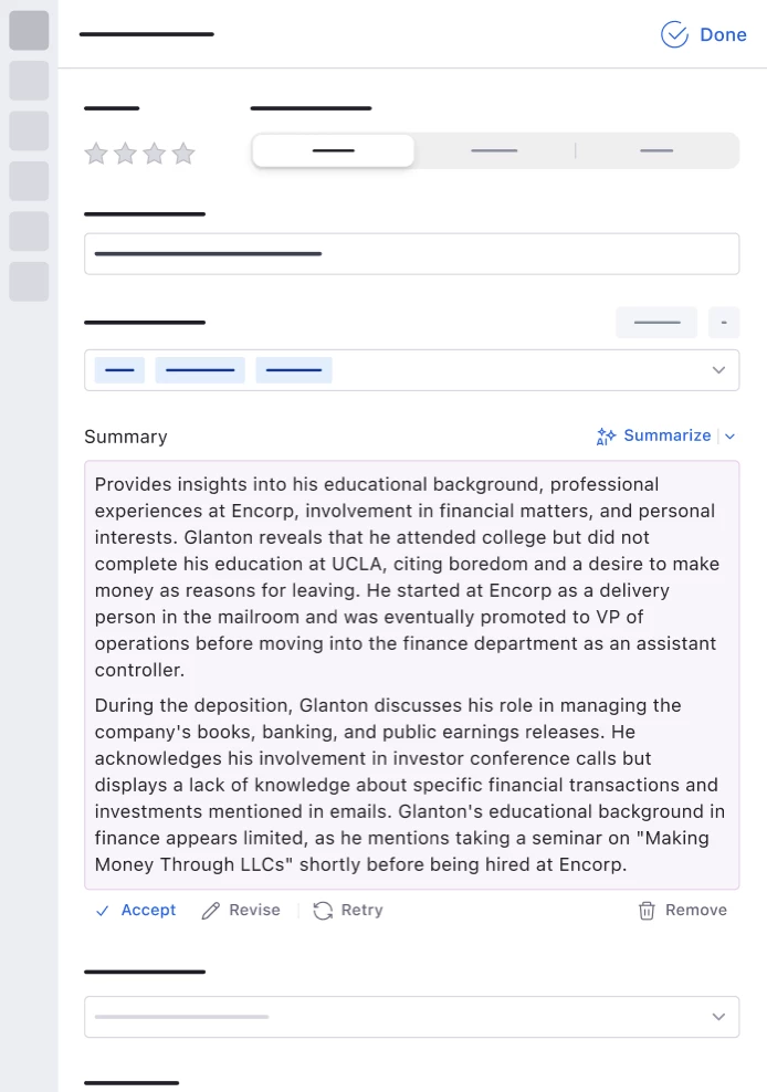 EC AI Transcript Sidebar