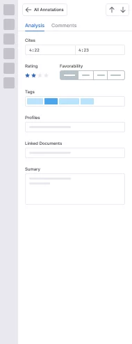 Annotation sidebar with analysis form